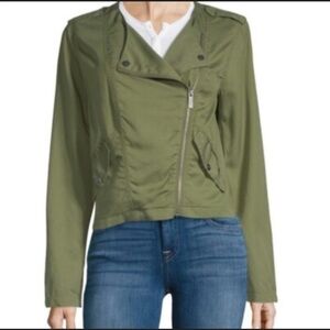 ANTHRO ✨SANCTUARY lightweight military cargo moto jacket army green soft tencel